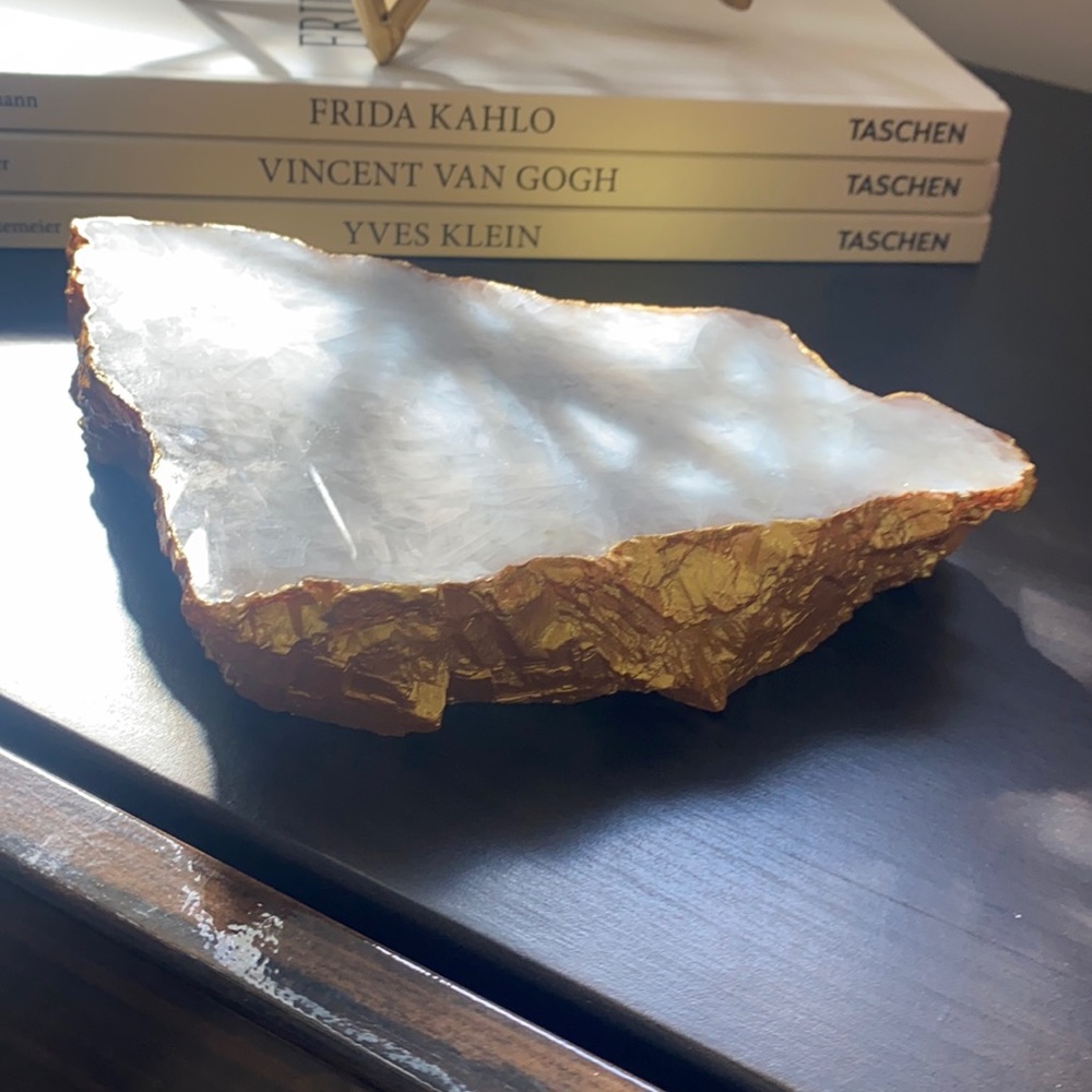 Reclaimed marble with 24k gold Paint